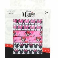 Nerd Block Disney Minnie Mouse Printed Shoelaces, 3 Pairs