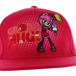 Nerd Block Sonic The Hedgehog "Group Hug" Snapback Hat, Pink