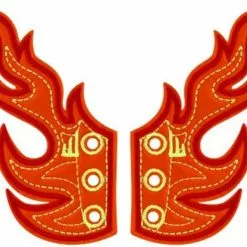 Shwings Shoe Accessories: Neon Orange Flame