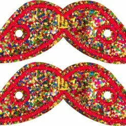 Shwings Shoe Accessories: Rainbow Handlebar Mustache Sparkle