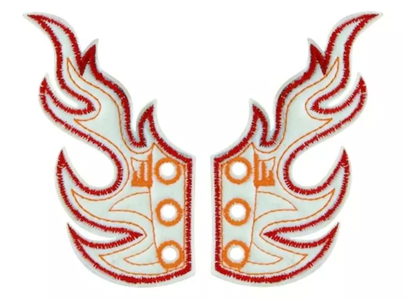 Shwings Shoe Accessories: White Foil Flame 3 Shwings Shoe Accessories: White Foil Flame