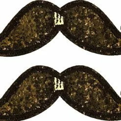 Shwings Shoe Accessories: Black Sparkle Mustache Clip