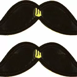 Shwings Shoe Accessories: Black Foil Mustache Clip