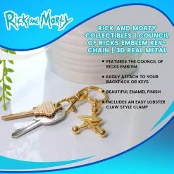 SalesOne LLC Rick And Morty Collectibles | Council Of Ricks Emblem Keychain | 3D Real Metal -Footwear Shop SOI CNCORKC01 CGR