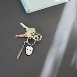 SalesOne LLC Friday The 13th Mask & Machete Sword Heavy Duty Metal Car & Backpack Keychain -Footwear Shop SOI HMF13KC01 CD