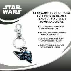SalesOne LLC Star Wars: Book Of Boba Fett Chrome Helmet Pendant Keychain | Toynk Exclusive -Footwear Shop SOI SWBOBFKC04 CGR
