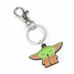SalesOne LLC Star Wars: The Mandalorian, The Child "Baby Yoda" Happy Enamel Keychain