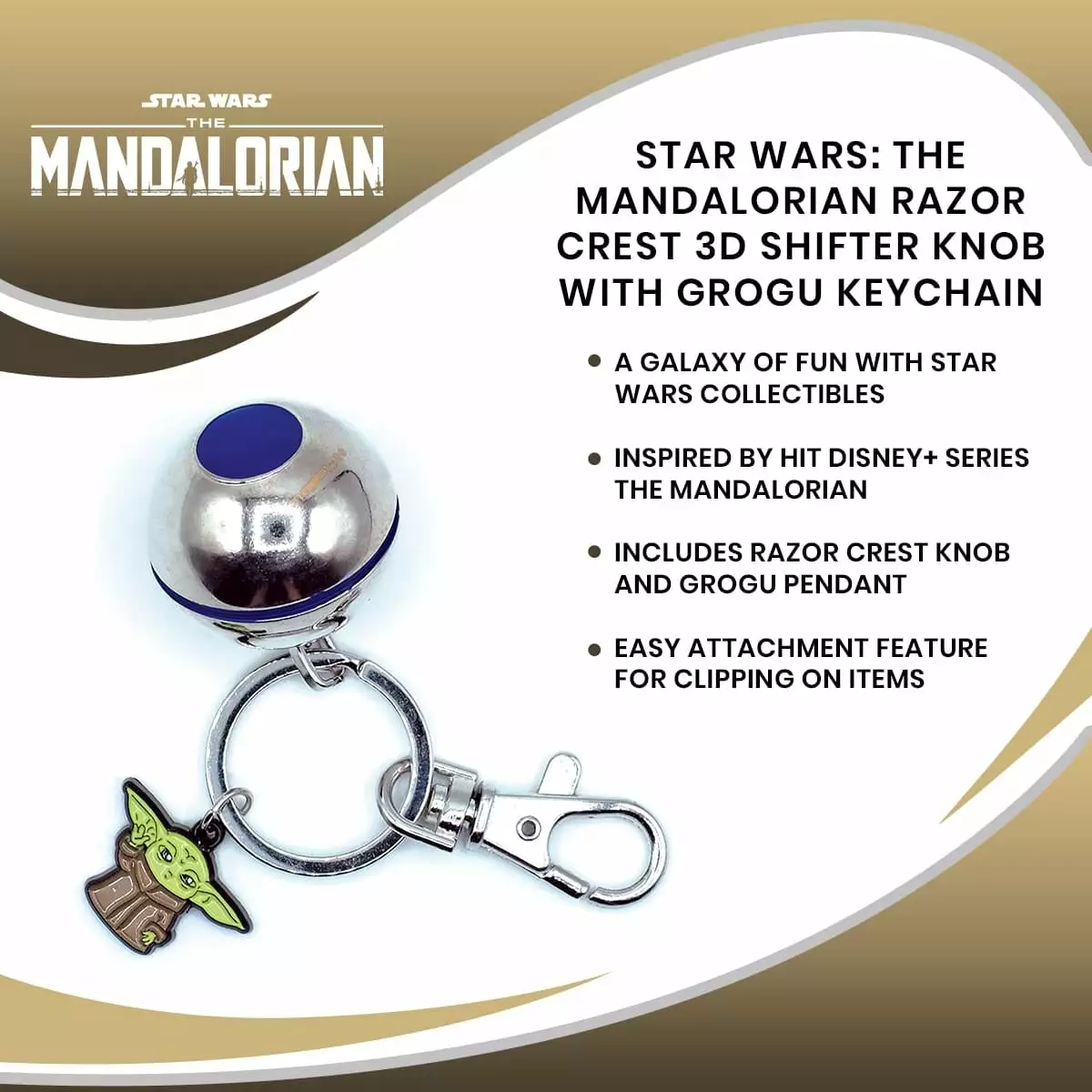 SalesOne LLC Star Wars: The Mandalorian Razor Crest 3D Shifter Knob With Grogu Keychain 9 SalesOne LLC Star Wars: The Mandalorian Razor Crest 3D Shifter Knob With Grogu Keychain - Image 7