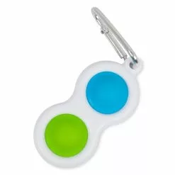 Toynk Push Pop Toy 2-Button Keychain | Blue/Green