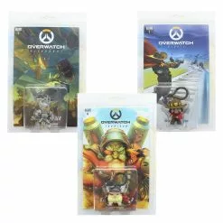 UCC Distributing Overwatch Hanger Mini Figure & Comic Book Set Of 3: McCree, Reinhardt, & Torbjorn