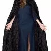 Underwraps 63" Black Taffeta Pintuck Adult Costume Cape -Footwear Shop UDW 29404 CA