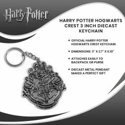 Seven20 Harry Potter Hogwarts Crest 3 Inch Diecast Keychain -Footwear Shop UGT HP14145 CGR