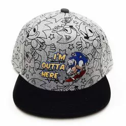 USPA Accessories LLC Sonic The Hedgehog I'm Outta Here Adjustable Snapback Hat | One Size