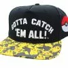 Unknown Vendor Pokemon Gotta Catch 'Em All Pikachu On Bill Snap Back Hat | Youth Size