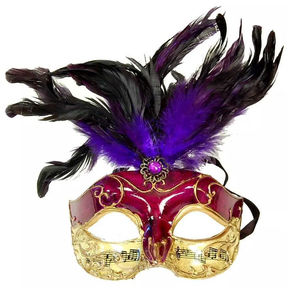 Bauer Pacific Imports Musical Style Party Mardi Gras Adult Costume Mask Purple 3 Bauer Pacific Imports Musical Style Party Mardi Gras Adult Costume Mask Purple