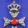 Center Stage Design Cross & Crown Antique Silver Costume Pendant