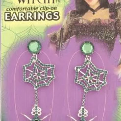 Forum Novelties Wild N' Witchy Spider With Web Costume Earrings