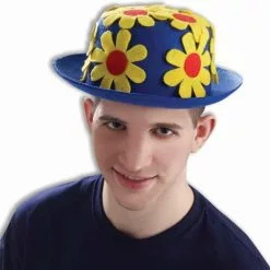 Forum Novelties Blue And Yellow Daisy Clown Derby Hat Adult Costume Accessory