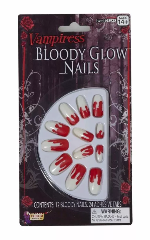 Forum Novelties Bloody Tip Glow-In-The-Dark Nails Costume Accessory -Footwear Shop frm 65925 ca
