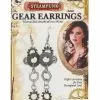 Forum Novelties Steampunk Gear Silver Earrings Adult Costume Jewelry -Footwear Shop frm 66253 ca